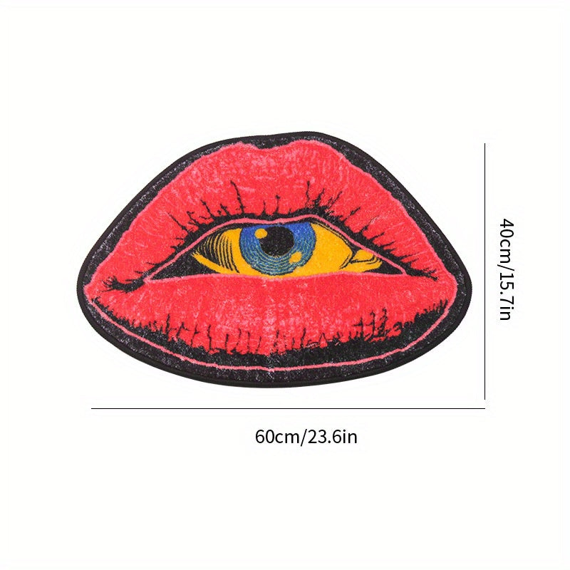 1pc Soft and Non-Slip Lips Shaped Bath Rug - Absorbent and Machine Washable for Home, Living Room, Kitchen, and Bathroom, Bathroom Decor, Bathroom Accessory