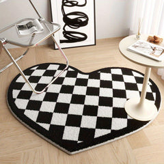 1pc Cute Heart Shaped Non-Slip Rugs for Girls Bedroom, Living Room, Bathroom, Kitchen, and Hallway - Soft and Thickened Area Rugs with Cartoon Design - Perfect Bathroom Accessories and Home Decor