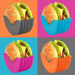 1pc/4pcs Reusable Expandable Hamburger Rack, Silicone Rack, Hamburger Tool Rack, Storage Rack, Kitchen Storage Box Use this expandable silicone burger rack to make delicious burgers easier!