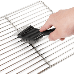 Portable Grill Cleaner - 8in Deep Clean Steel Brush with Plastic Handle | BBQ Accessories for Kitchen