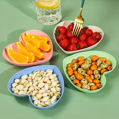 [5pcs Durable Heart-Shaped Plate Set] 5pcs Heart-Shaped Snack & Fruit Plate Set - Durable Plastic, Perfect for Desserts, Cakes, and Pickles - Ideal Kitchen Accessory