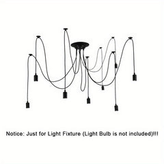 Modern Chic Industrial Dining Chandelier - Adjustable DIY Lighting With 3/5/6/8 Heads - Antique Classic Ceiling Spider Lamp Light Pendant - Metal & Glass - For Dining Room, Kitchen, Restaurant - Perfect Gift for Housewarming