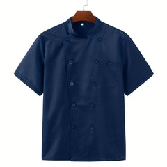 Chef Work Clothes, Men's Short Sleeve Hotel Restaurant Baking Clothing - Breathable & Durable Fabric - For Chefs, Cooks & Restaurant Staff - Perfect for Kitchen Work & Baking