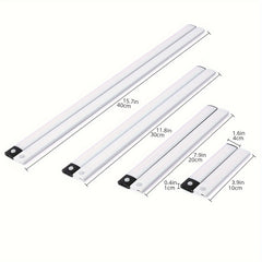 [LED Motion Sensor Light] KATHYLIGHT 1pc LED Motion Sensor Cabinet Light - Brushed Metal Strip Sconce with Voice Control, Wireless Magnetic USB Rechargeable, Auto-shut-off, Detachable Fixture, Plastic Shade - for Wardrobe, Cl