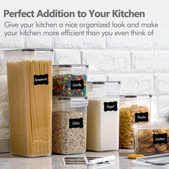 9Pcs Airtight Food Storage Containers With Lids, BPA Free, Plastic Kitchen And Pantry Canisters For Cereal, Dry Food, Flour And Sugar, Dishwasher Safe