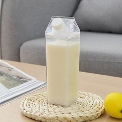 Durable, Leak-Proof Square Milk Carton Water Bottle - 16.9oz/33.8oz, BPA-Free Plastic, Dishwasher Safe for Travel & Kitchen Use