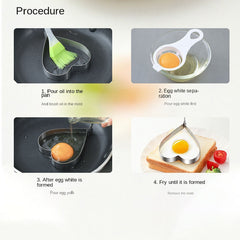 Set Of 5 Stainless Steel Fried Egg Molds, Kitchen Diy Egg Fryer, Love Frying Eggs, Egg Rolled Egg Model, Fried Egg Pancake Fryer