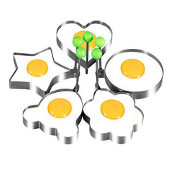 Set Of 5 Stainless Steel Fried Egg Molds, Kitchen Diy Egg Fryer, Love Frying Eggs, Egg Rolled Egg Model, Fried Egg Pancake Fryer