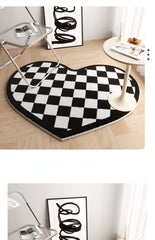 1pc Cute Heart Shaped Non-Slip Rugs for Girls Bedroom, Living Room, Bathroom, Kitchen, and Hallway - Soft and Thickened Area Rugs with Cartoon Design - Perfect Bathroom Accessories and Home Decor