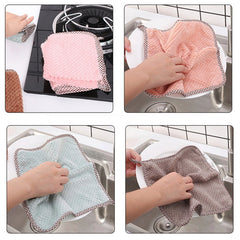 5-Pack Ultra-Absorbent Microfiber Kitchen Towels - Non-Stick, Oil-Resistant, Quick-Drying, and Durable Dish Cloths for Toilet and Daily Cleaning - Soft, Lint-Free, and Easy to Clean