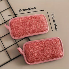3/6/12pcs Dish Cloths Sponge With Hanging Loop, Multi Purpose Cleaning Sponge For Tableware, Dishwashing Towels, Double Sided Cleaning Sponge, Scrubbing Magic Sponge, Scouring Pads, Cleaning Tools, Kitchen Accessories