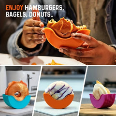 1pc/4pcs Reusable Expandable Hamburger Rack, Silicone Rack, Hamburger Tool Rack, Storage Rack, Kitchen Storage Box Use this expandable silicone burger rack to make delicious burgers easier!