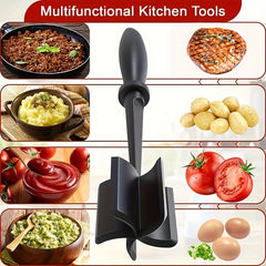 [Manual Meat Shredder] PANCERKA Manual Meat Shredder & Pulverizer | Heat-Resistant Polypropylene, Non-Stick Surface, Ergonomic Handle, Dual Interchangeable Blades for Beef, Turkey, BBQ, Stovetop Use, Kitchen Gadgets, Durable