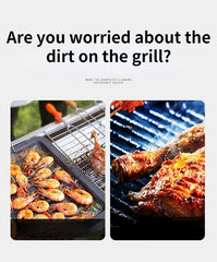 Portable Grill Cleaner - 8in Deep Clean Steel Brush with Plastic Handle | BBQ Accessories for Kitchen