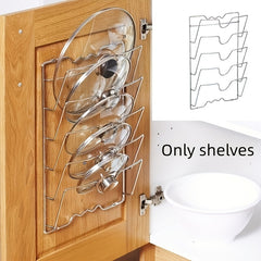 Multifunctional Kitchen Pot And Lid Rack Wall-mounted Storage Rack Cutting Board Storage Rack