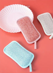 3/6/12pcs Dish Cloths Sponge With Hanging Loop, Multi Purpose Cleaning Sponge For Tableware, Dishwashing Towels, Double Sided Cleaning Sponge, Scrubbing Magic Sponge, Scouring Pads, Cleaning Tools, Kitchen Accessories