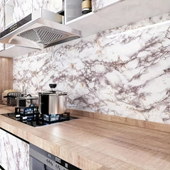 Extra Thick Vinyl Self-Adhesive Wallpaper, Waterproof and Oil Proof, Removable Peel and Stick Wall Stickers for Bathroom and Kitchen, Brick Stone Wood Pattern, Random Matc