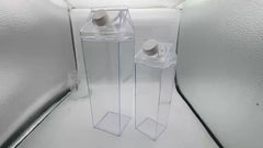 Durable, Leak-Proof Square Milk Carton Water Bottle - 16.9oz/33.8oz, BPA-Free Plastic, Dishwasher Safe for Travel & Kitchen Use