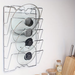Multifunctional Kitchen Pot And Lid Rack Wall-mounted Storage Rack Cutting Board Storage Rack