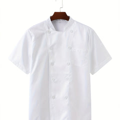 Chef Work Clothes, Men's Short Sleeve Hotel Restaurant Baking Clothing - Breathable & Durable Fabric - For Chefs, Cooks & Restaurant Staff - Perfect for Kitchen Work & Baking