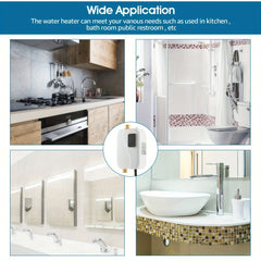 1pc Instant Hot Water Heater - Constant Temperature, Energy-Efficient, 110V 3000W Electric Heating for Kitchen and Bathroom - Compact, Space-Saving Design, Easy Installation, and Safe Operation