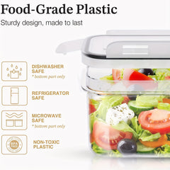 9Pcs Airtight Food Storage Containers With Lids, BPA Free, Plastic Kitchen And Pantry Canisters For Cereal, Dry Food, Flour And Sugar, Dishwasher Safe