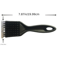 Portable Grill Cleaner - 8in Deep Clean Steel Brush with Plastic Handle | BBQ Accessories for Kitchen