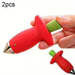 1pc Stainless Steel Strawberry Huller and Tomato Corer - Ergonomic Easy Grip, Durable ABS Handle, Kitchen Gadget for Efficient Fruit Stem Removal, Tomato Coring Device | Functional Kitchen Tool | Durable Kitchenware
