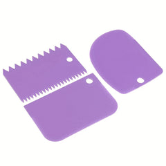 3pcs Cake Scraper Smoother Set, Cake Icing Smoother Tool For Cake Decoration, Plastic Dough Scraper, Flexible Bowl Scraper For Baking, Multifunctional Kitchen Tools