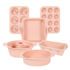 6pcs Non-stick Silicone Kitchen Baking Supplies Set - Baking Pans, Cake Molds, Donut Pans, Muffin Pans, Cake Pans