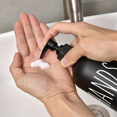 Plastic Soap Dispenser Set, Includes Black Hand Soap Dispenser and White Dish Soap Dispenser. Kitchen Soap Dispenser Set Suitable for Black and White Kitchen Decor