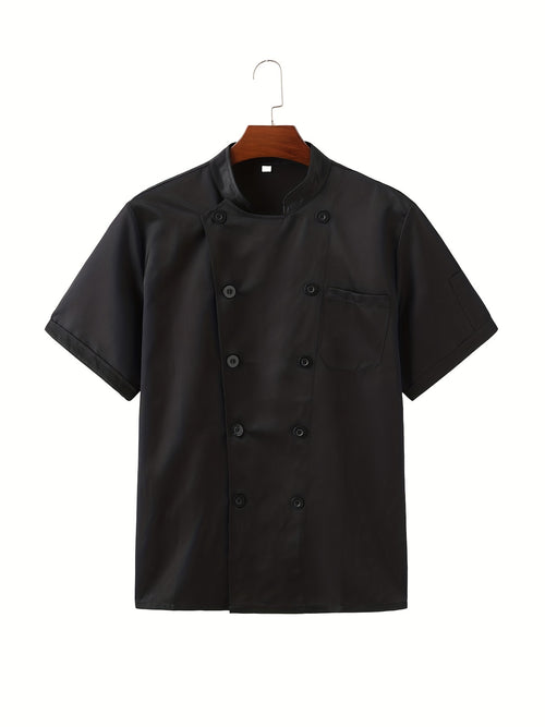 Chef Work Clothes, Men's Short Sleeve Hotel Restaurant Baking Clothing - Breathable & Durable Fabric - For Chefs, Cooks & Restaurant Staff - Perfect for Kitchen Work & Baking