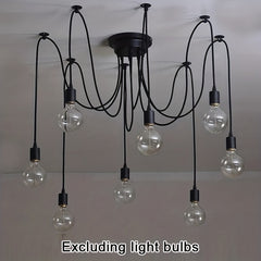 Modern Chic Industrial Dining Chandelier - Adjustable DIY Lighting With 3/5/6/8 Heads - Antique Classic Ceiling Spider Lamp Light Pendant - Metal & Glass - For Dining Room, Kitchen, Restaurant - Perfect Gift for Housewarming