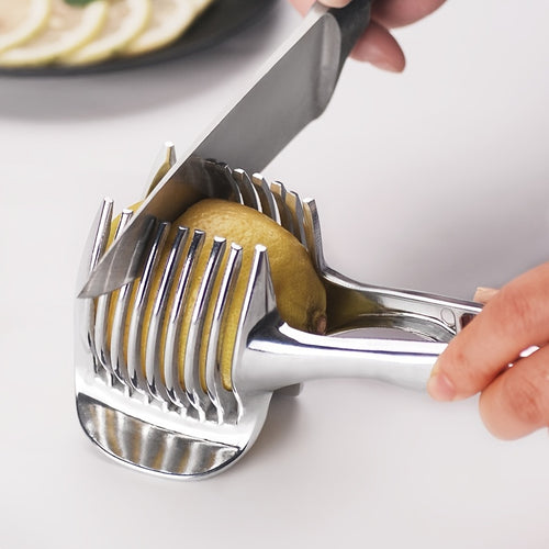 Effortlessly Slice with this Stainless Steel Slicer for Tomatoes, Lemons, and Onions - Kitchen Utensil and Accessories!