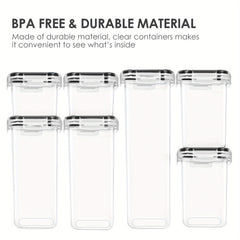9Pcs Airtight Food Storage Containers With Lids, BPA Free, Plastic Kitchen And Pantry Canisters For Cereal, Dry Food, Flour And Sugar, Dishwasher Safe