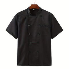 Chef Work Clothes, Men's Short Sleeve Hotel Restaurant Baking Clothing - Breathable & Durable Fabric - For Chefs, Cooks & Restaurant Staff - Perfect for Kitchen Work & Baking