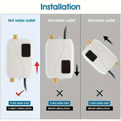 1pc Instant Hot Water Heater - Constant Temperature, Energy-Efficient, 110V 3000W Electric Heating for Kitchen and Bathroom - Compact, Space-Saving Design, Easy Installation, and Safe Operation