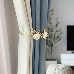1pc Elegant Metal Faux Pearl Curtain Holdback with Three-dimensional Flower Design - Perfect for Bedroom, Office, Kitchen, Living Room, and Study - Adds a Touch of Luxury to Your Home Decor