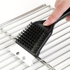 Portable Grill Cleaner - 8in Deep Clean Steel Brush with Plastic Handle | BBQ Accessories for Kitchen