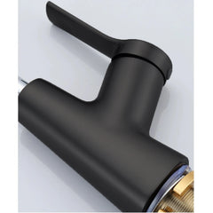 Kitchen Faucet, Height-Adjustable Sink Faucets, Hot and Cold Water Faucet, Black Kitchen Faucets, Rociad Head