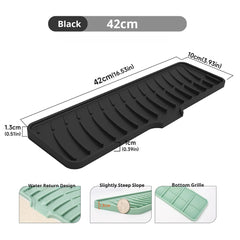 Kitchen Faucet Silicone Mat Bathroom Anti-Slip Sink Drain Mat, Slope Diversion Drainage Mat, Tableware Drying Protection Mat