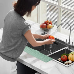 Kitchen Faucet Silicone Mat Bathroom Anti-Slip Sink Drain Mat, Slope Diversion Drainage Mat, Tableware Drying Protection Mat