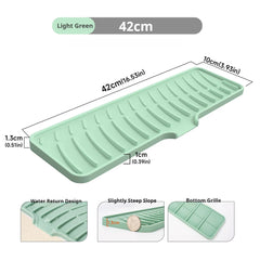 Kitchen Faucet Silicone Mat Bathroom Anti-Slip Sink Drain Mat, Slope Diversion Drainage Mat, Tableware Drying Protection Mat