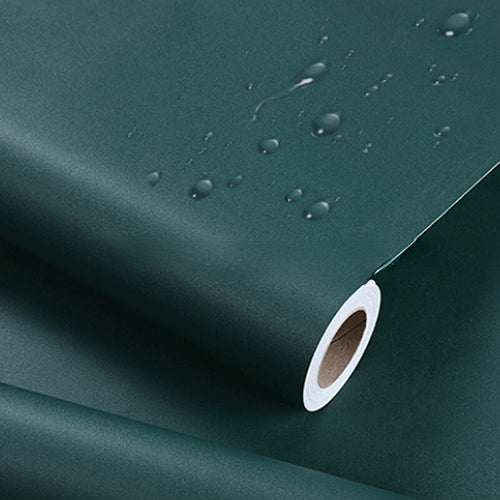 Dark Green Self-Adhesive Wallpaper Bedroom Kitchen Cabinet Furniture Stickers PVC Waterproof Vinyl Wall Contact Paper Home Decor