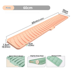 Kitchen Faucet Silicone Mat Bathroom Anti-Slip Sink Drain Mat, Slope Diversion Drainage Mat, Tableware Drying Protection Mat