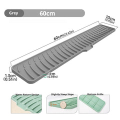 Kitchen Faucet Silicone Mat Bathroom Anti-Slip Sink Drain Mat, Slope Diversion Drainage Mat, Tableware Drying Protection Mat