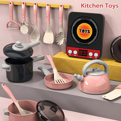 Kids Kitchen Toys Set 28/85PCS Play Kitchen Accessories Kit With Play Pots Pretend Food Cooking Toy Toddler Children's Day Gifts
