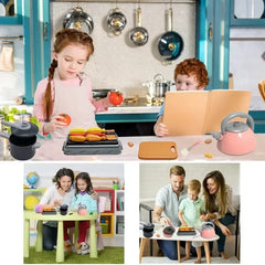 Kids Kitchen Toys Set 28/85PCS Play Kitchen Accessories Kit With Play Pots Pretend Food Cooking Toy Toddler Children's Day Gifts