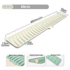 Kitchen Faucet Silicone Mat Bathroom Anti-Slip Sink Drain Mat, Slope Diversion Drainage Mat, Tableware Drying Protection Mat