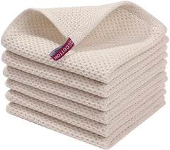 6 Pack 12x12inch Multi Color 100% Cotton Waffle Weave Kitchen Dishcloths,Soft Absorbent Dish Towels, Household Cleaning Cloth